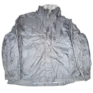 LL Bean TEK O2 Hooded Rain Jacket Mens Gray Ripstop Waterproof Shell